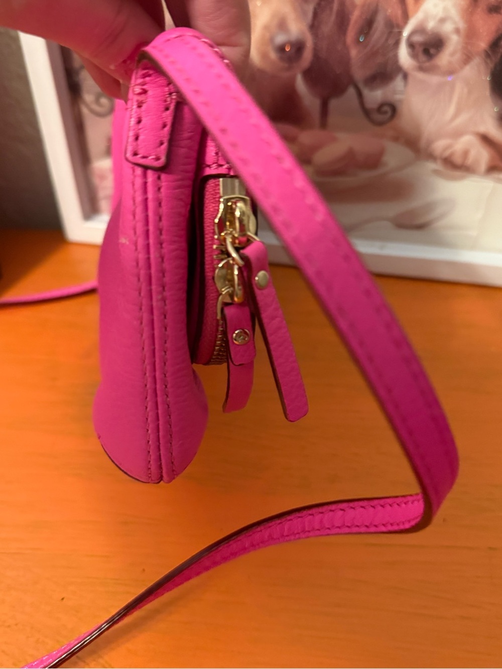 Kate Spade Hot Pink Pebbled Leather Crossbody Bag - Picture 4 of 12